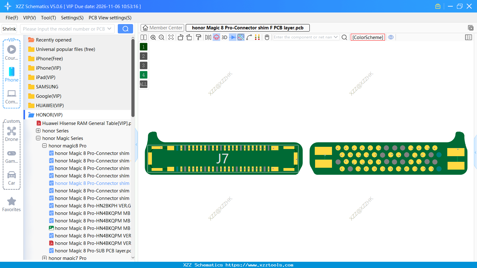 Honor Magic 8 Pro-Connector Shim F PCB Layer